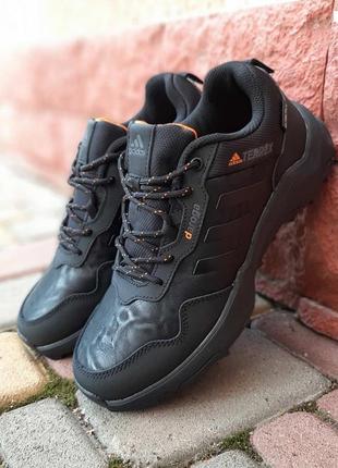 Adidas terrex черные с оранжевым кроссовки мужские адидас терекс осенние весенние демисезонные кожаные топ качество кожа ботинки8 фото
