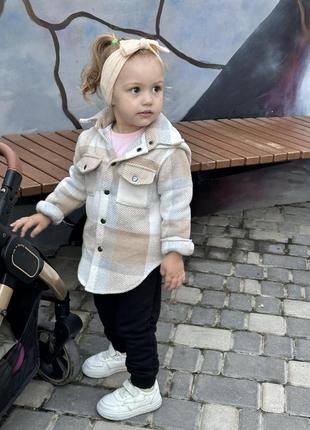 Тепла сорочка кофта в клітинку