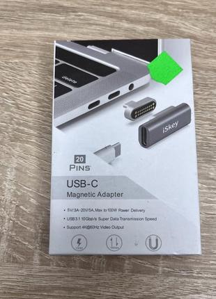 Магнітний адаптер usb-c5 фото