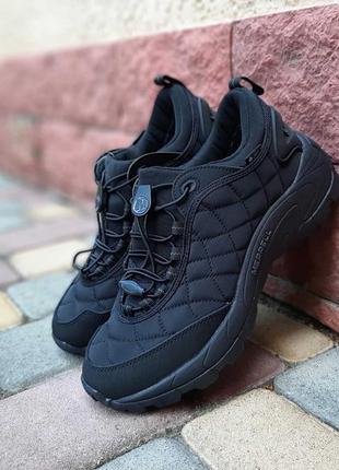 Merrell ice cup moc черные кроссовки мужские мерол осенние зимние евро зимняя водонепроницаемая топ качество термо ботинки сапоги низкие