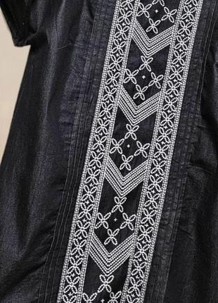 Джинсове плаття вільного крою з вишивкою tu5 фото