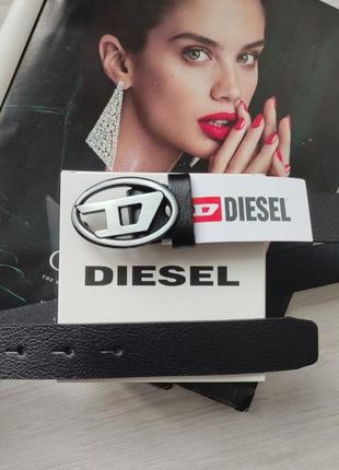 Жіночий ремінь diesel чорний в фірмовій коробці на подарунок3 фото