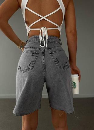 Женские джинсовые шорты бермуды,бермуды,рваные,рваные,женские джинсовы шорты5 фото