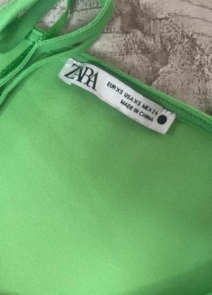Zara зеленое платье зара миди на бретельках5 фото
