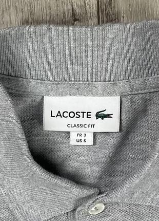 Lacoste classic fit кофта лонгслив s размер серая оригинал4 фото
