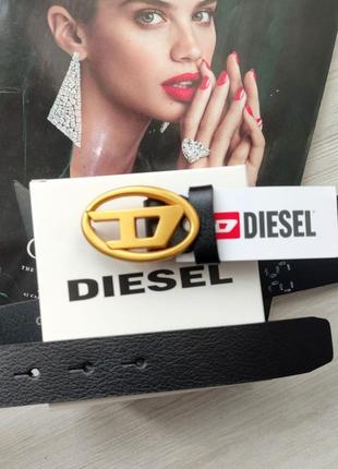 Женский ремень diesel черный в фирменной коробке на подарок3 фото