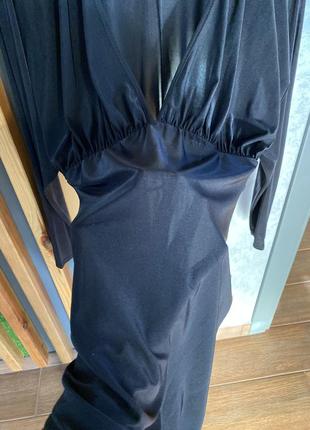 Платье -сетка с глубоким вырезом с резинкой на талии plt3 фото
