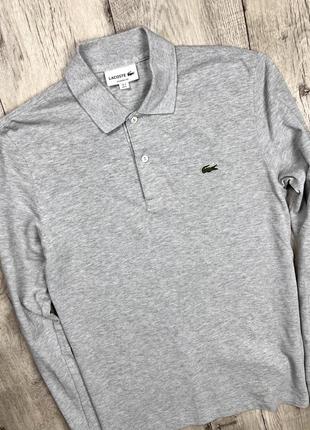 Lacoste classic fit кофта лонгслив s размер серая оригинал3 фото