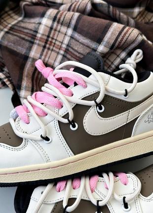 Nike dunk low pink/brown4 фото
