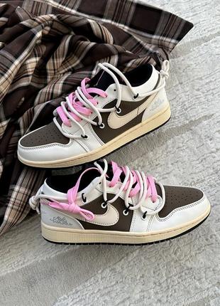 Nike dunk low pink/brown3 фото