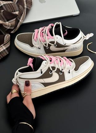 Nike dunk low pink/brown7 фото