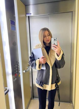Дублянка, дубленка, дубльонка zara жіноча4 фото