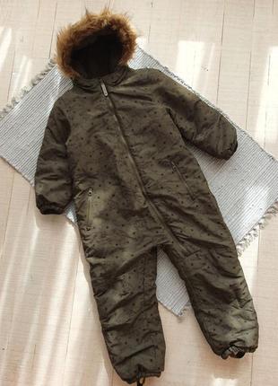 Зимний теплый комбинезон ромпер динозавры на 6-7 лет