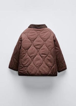 Стьобана коричнева куртка на дівчинку zara new