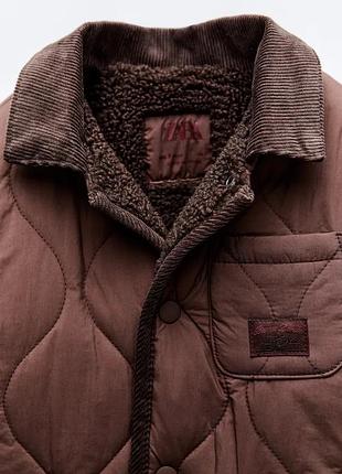 Стьобана коричнева куртка на дівчинку zara new