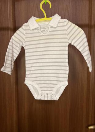 Детское боди hanes с длинным рукавом polo