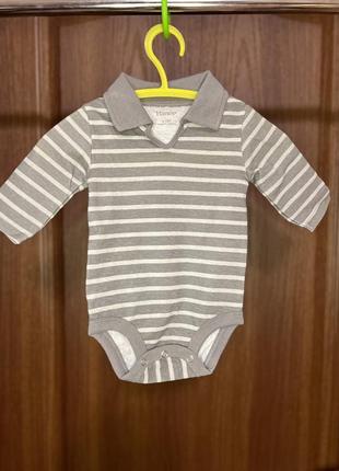 Детское боди hanes с длинным рукавом polo