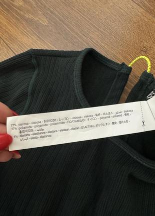 Укорочений стильный топ в рубчик з довгим рукавом zara размер s джемпер реглан лонгслив