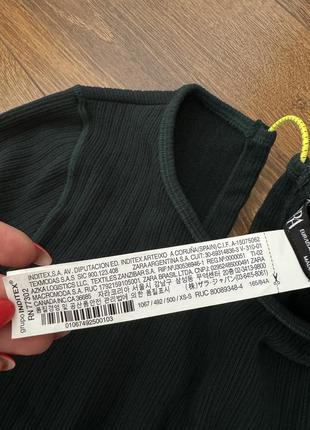 Укорочений стильный топ в рубчик з довгим рукавом zara размер s джемпер реглан лонгслив