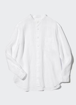 Sale! белоснежная льняная рубашка бойфренд (100% лен)3 фото