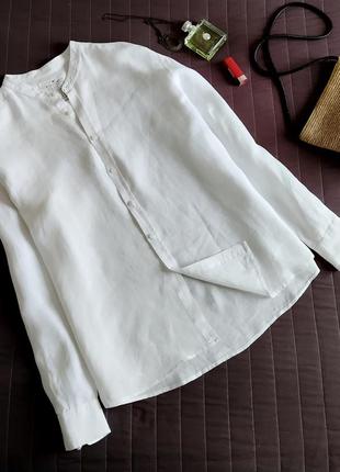Sale! белоснежная льняная рубашка бойфренд (100% лен)4 фото