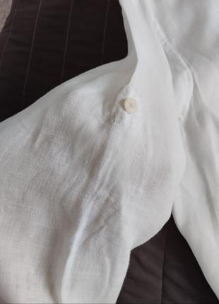 Sale! белоснежная льняная рубашка бойфренд (100% лен)9 фото