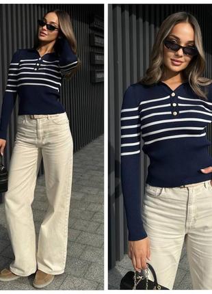 Женская молодежная кофта в полоску вязка