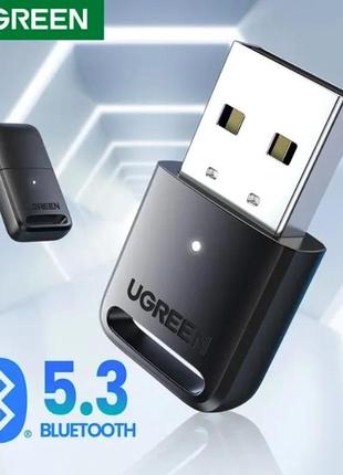 Usb bluetooth-адаптер ugreen bluetooth 5.3 передатчик для компьютера ноутбука black (cm591)