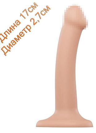 Фаллоимитатор с присоской strap-on-me dual density dildo flesh 17см