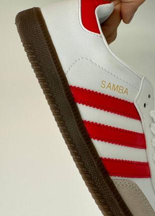 Кросівки adidas samba white scarlet red5 фото