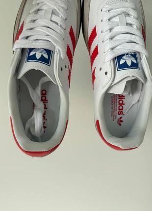 Кроссовки adidas samba white scarlet red7 фото
