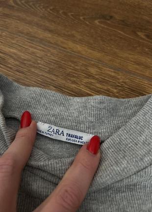 Базовый гольф водолазка  в рубчик короткий рукав zara размер m лонгслив  топ2 фото