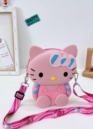 Большая детская сумочка силикон hello kitty 19*14*4 см