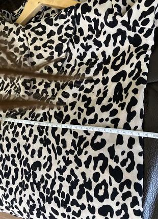 Леопардова блуза shein з рюшою5 фото