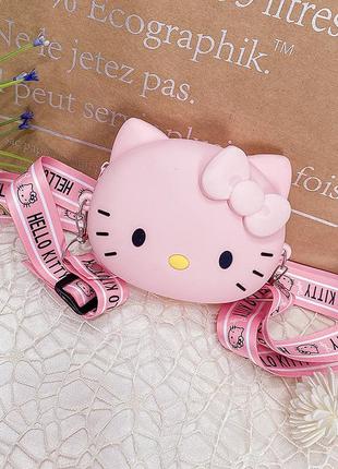 Детская сумочка силикон hello kitty. детский кошелек силиконовый 11*9*3
