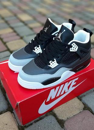 Мужские качественные и стильные кроссовки для мальчиков черные с серым