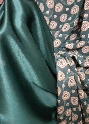 Летнее шифоновое платье изумрудного цвета, р. м. miss trusths5 фото