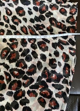 Леопардовая блуза next с воротничком стойка на резинке7 фото