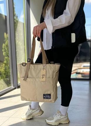 Жіноча сумка шопер бежева2 фото