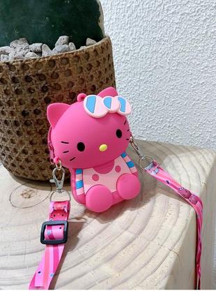 Детская сумочка силикон hello kitty. детский кошелек силиконовый 13*10*3