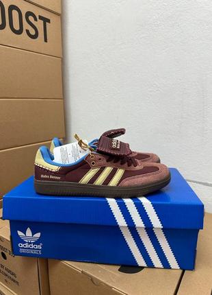 Кроссовки adidas samba × wales bonner nylon fox brown burgundy