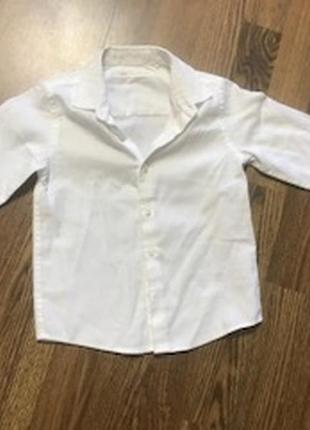 Рубашка белая  next для мальчика 2-3 года2 фото