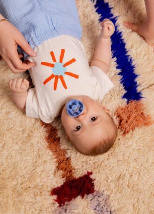 Соска пустушка 0-6 міс. bibs x liberty colour latex round(кругла) –pin - sky blue mix