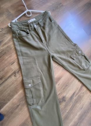 Зеленые джинсы карго1 фото