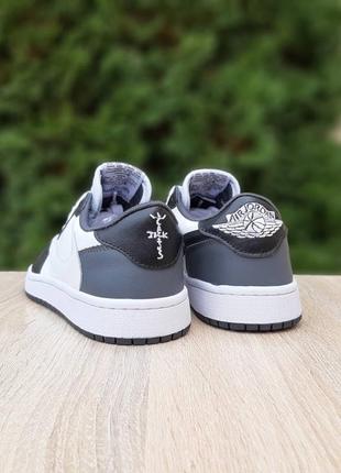 Air jordan 1 low fragment design cactus jack белые с черным6 фото