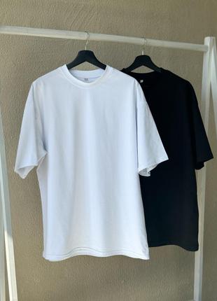 Комплект з двох оверсайз футболок біла та чорна rd372/rd3731 фото