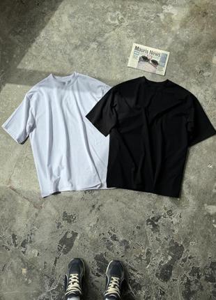 Комплект з двох оверсайз футболок біла та чорна rd372/rd3734 фото
