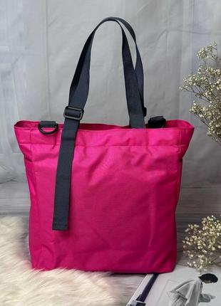Женская сумка шоппер розовая9 фото