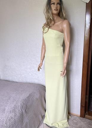 Сукня максі лимонного кольору люкс бренд safiyaa р.122 фото