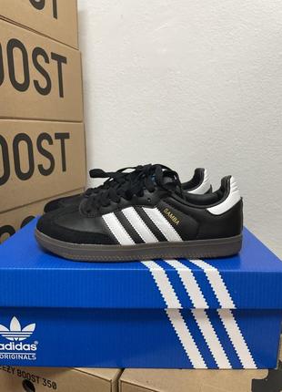 Кросівки adidas samba og black white gum1 фото